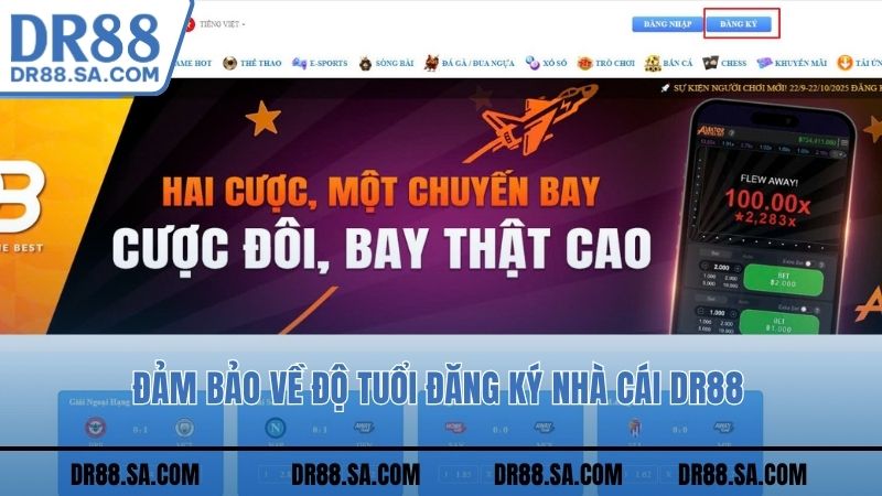 Đảm bảo về độ tuổi đăng ký nhà cái DR88