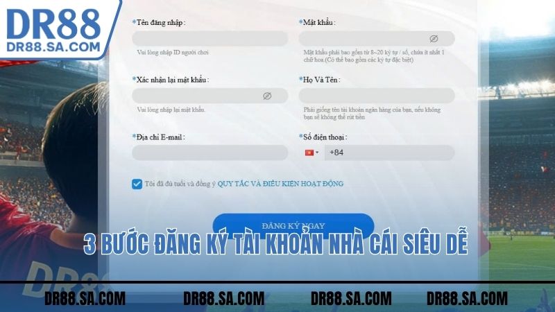 3 bước đăng ký tài khoản nhà cái siêu dễ